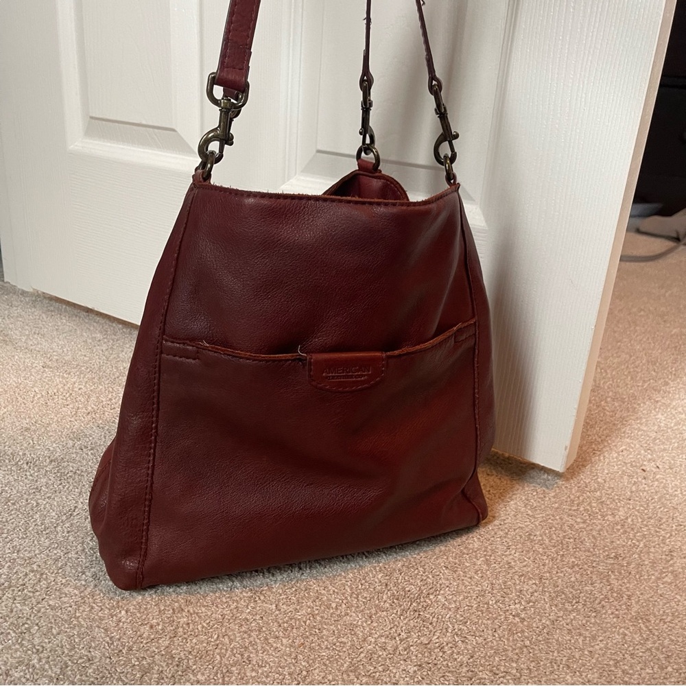 Austin Triple Entry Hobo American Leather Company Bag Brown